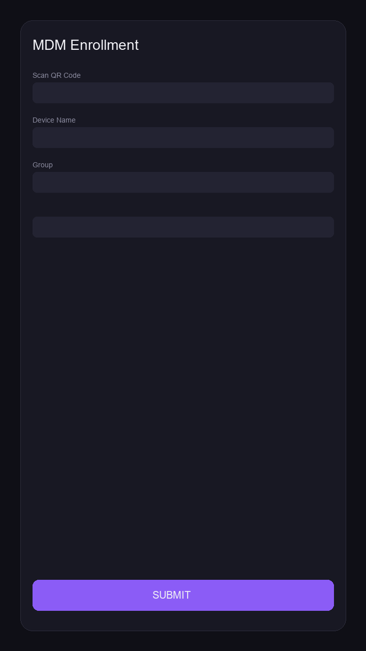 MDM device enrollment QR code screen