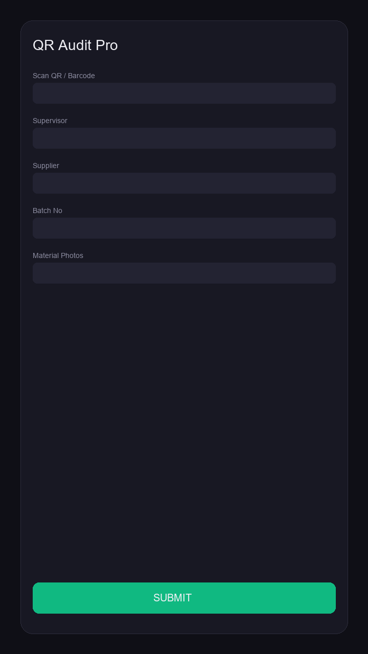 QR Audit Pro mobile audit screen