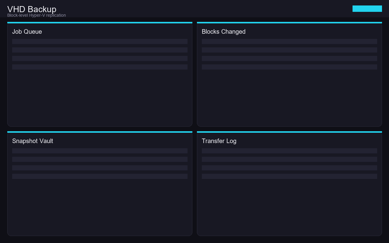 VHD Backup console